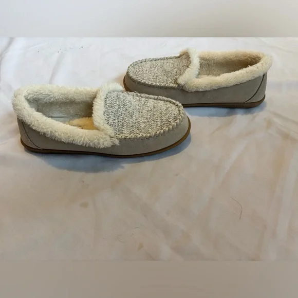 Minnetonka Women’s Suede/ Fur Lined Moccasins in Cream/Beige Sz 10 - Picture 4 of 9